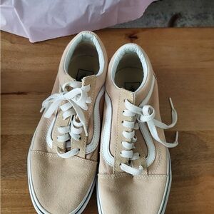 Vans Cream and White Casual Sneakers